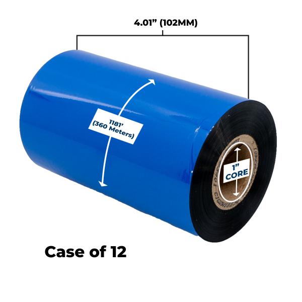 Clover Imaging Non-OEM New High Performance Wax Ribbon 102mm x 360M (12 Ribbons/Case) for Datamax Printers