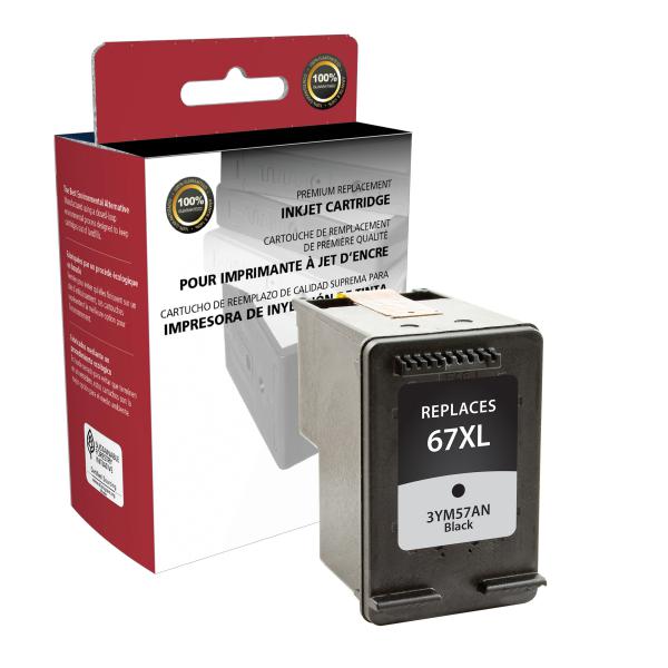 Clover Imaging Remanufactured High Yield Black Ink Cartridge for HP 3YM57AN (HP 67XL)