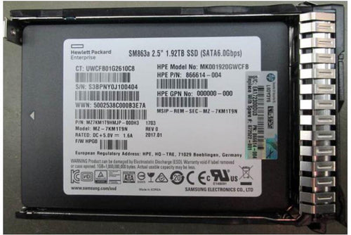 Depot International Remanufactured HPE 1.92TB SATA 6G Mixed Use SFF (2.5in) SC 3yr Wty Digitally Signed Firmware SSD