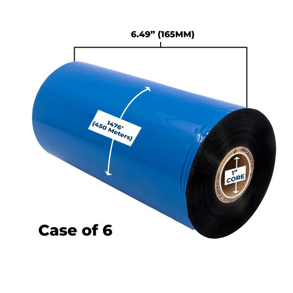 Clover Imaging Non-OEM New High Performance Wax Ribbon 165mm x 450M (6 Ribbons/Case) for Zebra Printers